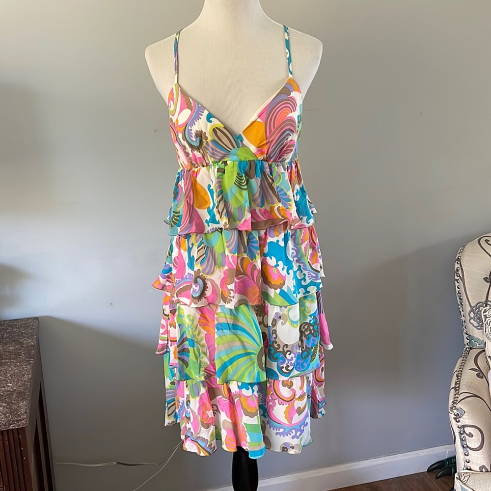Trina Turk ruffled strapless mini dress size 6